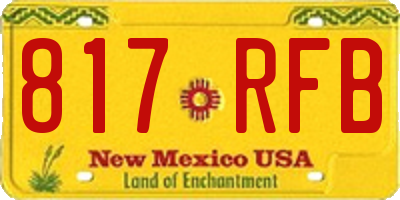 NM license plate 817RFB