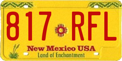 NM license plate 817RFL