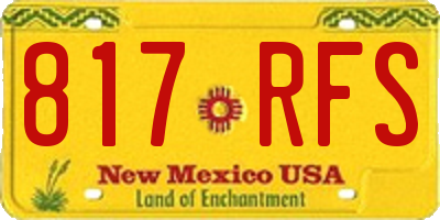 NM license plate 817RFS