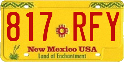 NM license plate 817RFY
