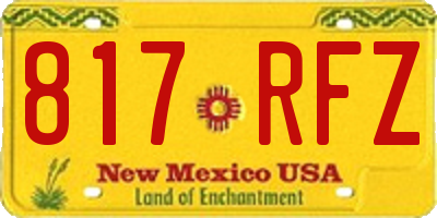 NM license plate 817RFZ