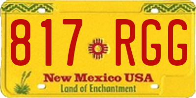 NM license plate 817RGG