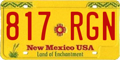 NM license plate 817RGN