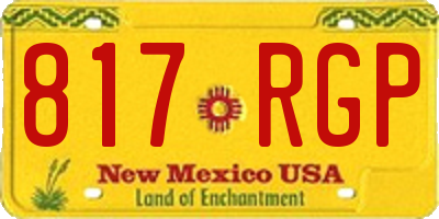 NM license plate 817RGP