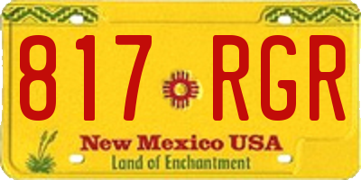 NM license plate 817RGR