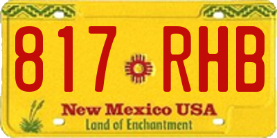 NM license plate 817RHB