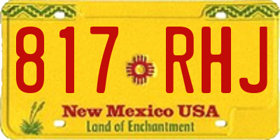 NM license plate 817RHJ