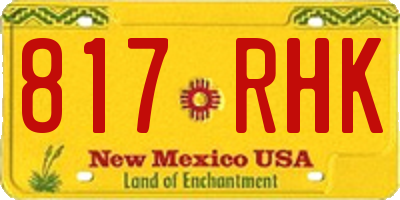 NM license plate 817RHK