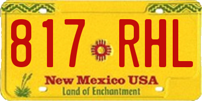 NM license plate 817RHL