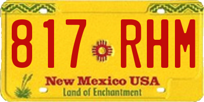 NM license plate 817RHM
