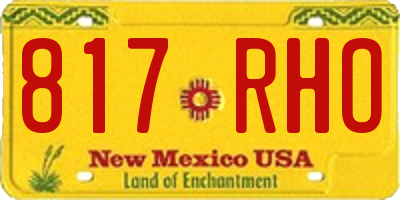 NM license plate 817RHO