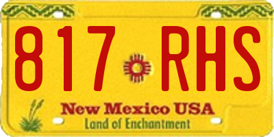 NM license plate 817RHS