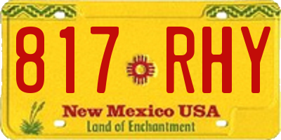 NM license plate 817RHY