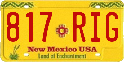 NM license plate 817RIG