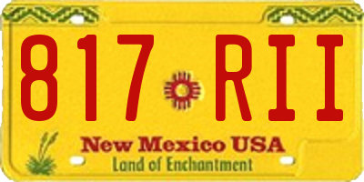 NM license plate 817RII