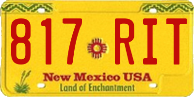 NM license plate 817RIT