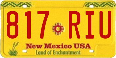 NM license plate 817RIU