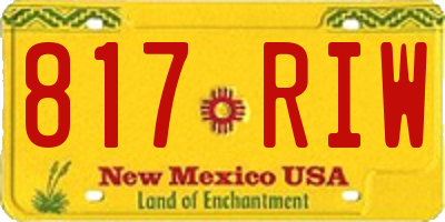 NM license plate 817RIW