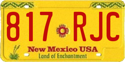 NM license plate 817RJC