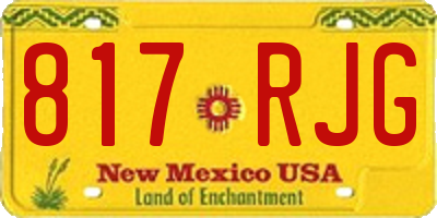 NM license plate 817RJG