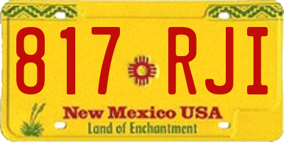 NM license plate 817RJI