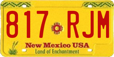 NM license plate 817RJM