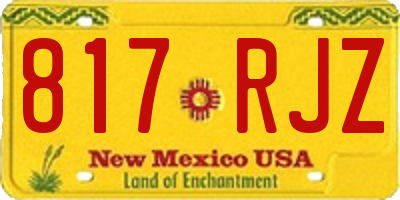 NM license plate 817RJZ