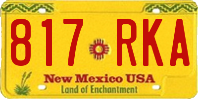 NM license plate 817RKA