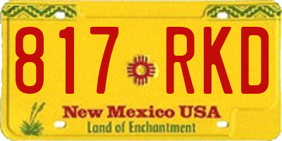 NM license plate 817RKD