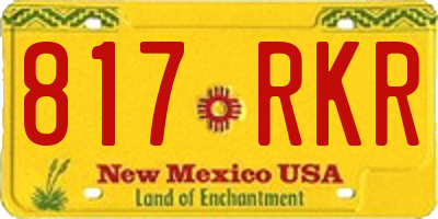 NM license plate 817RKR