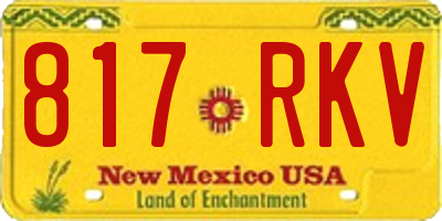 NM license plate 817RKV