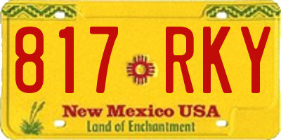NM license plate 817RKY