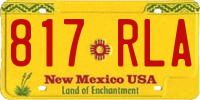 NM license plate 817RLA