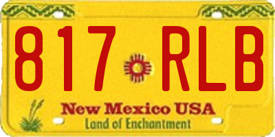 NM license plate 817RLB