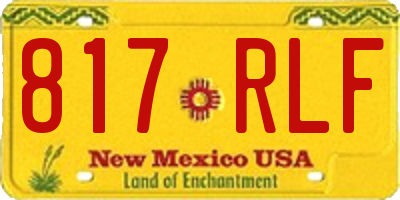 NM license plate 817RLF