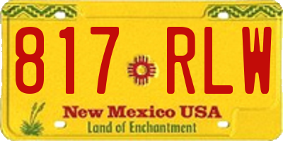 NM license plate 817RLW