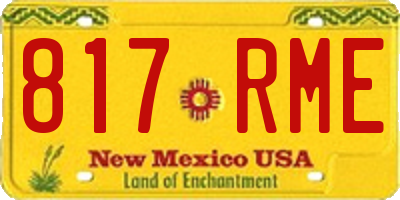 NM license plate 817RME