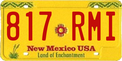 NM license plate 817RMI