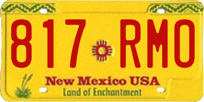 NM license plate 817RMO