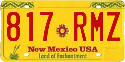 NM license plate 817RMZ