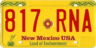 NM license plate 817RNA