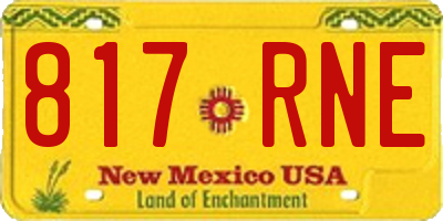 NM license plate 817RNE