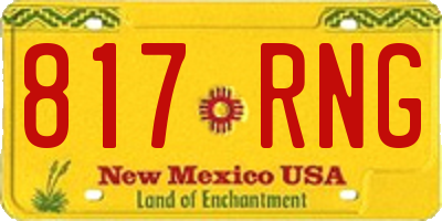 NM license plate 817RNG
