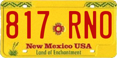 NM license plate 817RNO