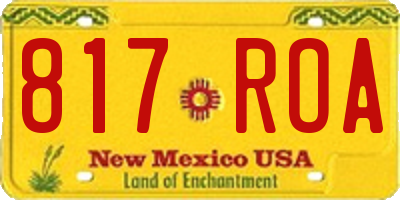 NM license plate 817ROA