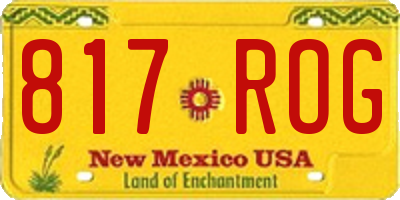 NM license plate 817ROG