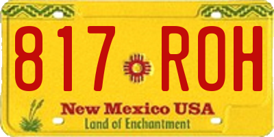 NM license plate 817ROH