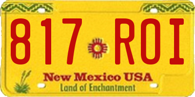 NM license plate 817ROI