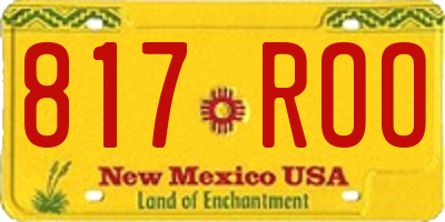 NM license plate 817ROO