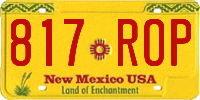 NM license plate 817ROP